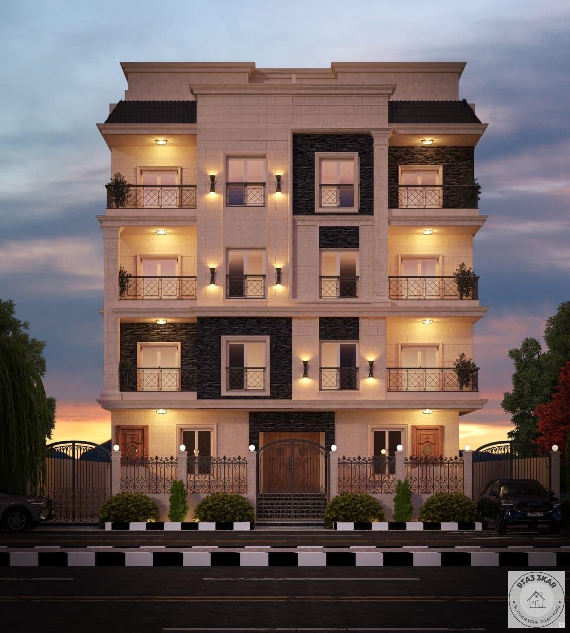 شقة ١٦٤ م متكرر شمال الرحاب تاني صف من منطقة الخدمات