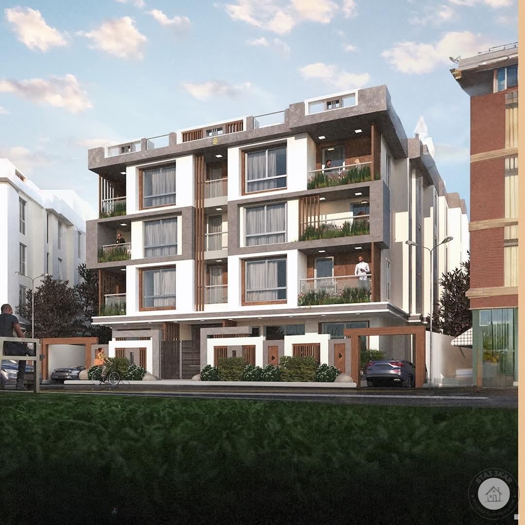 شقة فيو وايد جاردن بالحي الثامن بيت الوطن 215 م دور متكرر