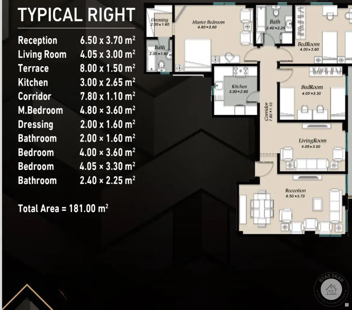 3-Bedroom Apartment for Sale, 181 m² – El Narges, New Cairo