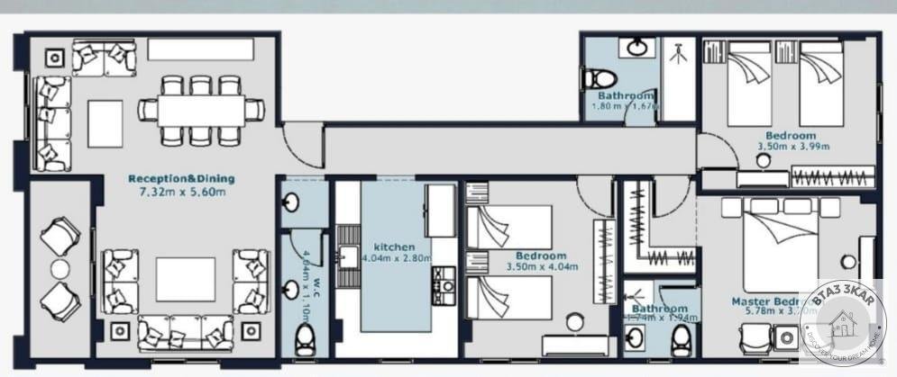 شقة 177 م شمال الرحاب فيو وايد جاردن