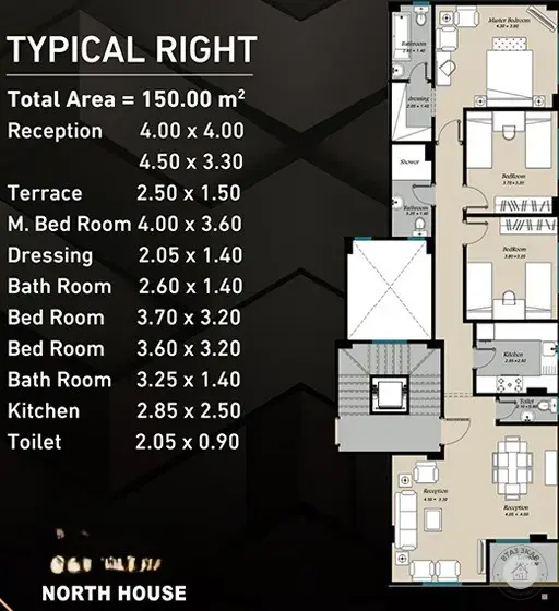 3-Bedroom Apartment for Sale, 153 m² – Beit El Watan, New Cairo