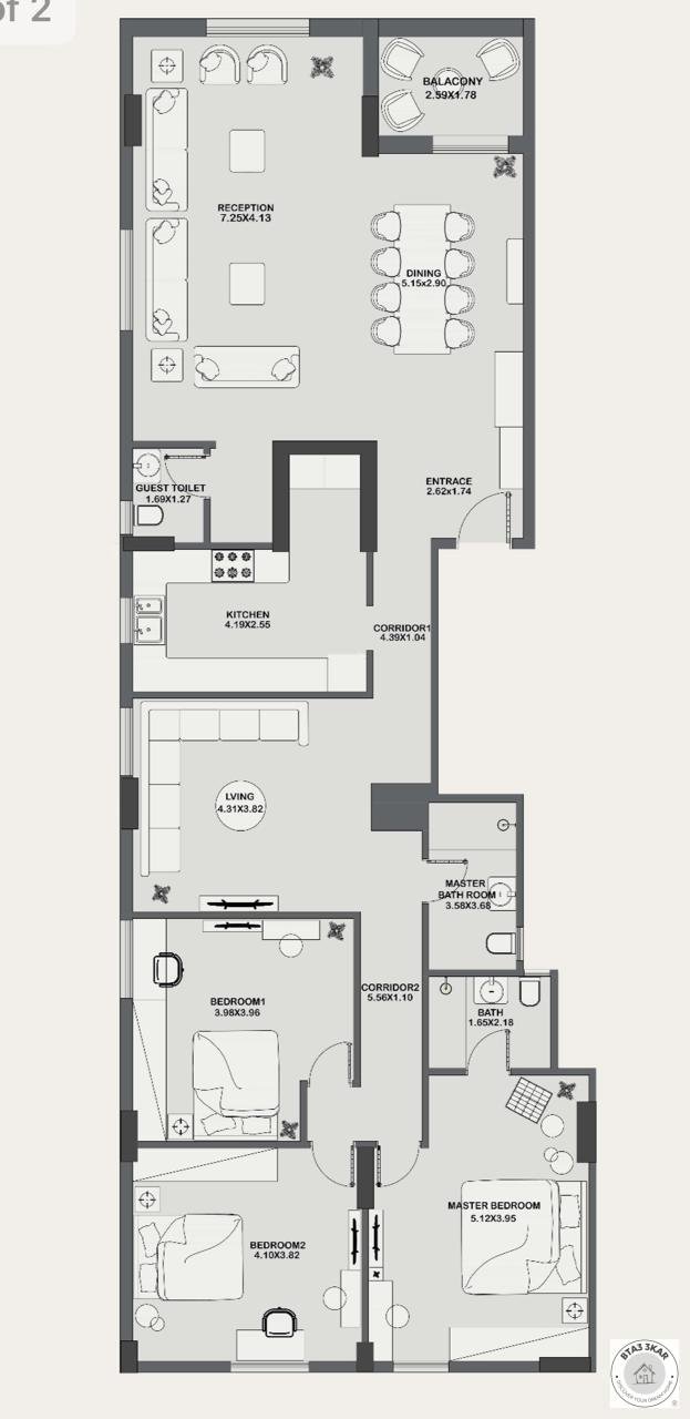 البنفسج 12 واجهة بحري 200 م دور متكرر فيو جاردن
