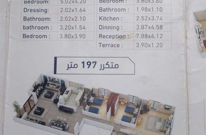 شقة 197 م دور متكرر استلام فوري الحي الثاني بيت الوطن صف تاني من الفيو زون