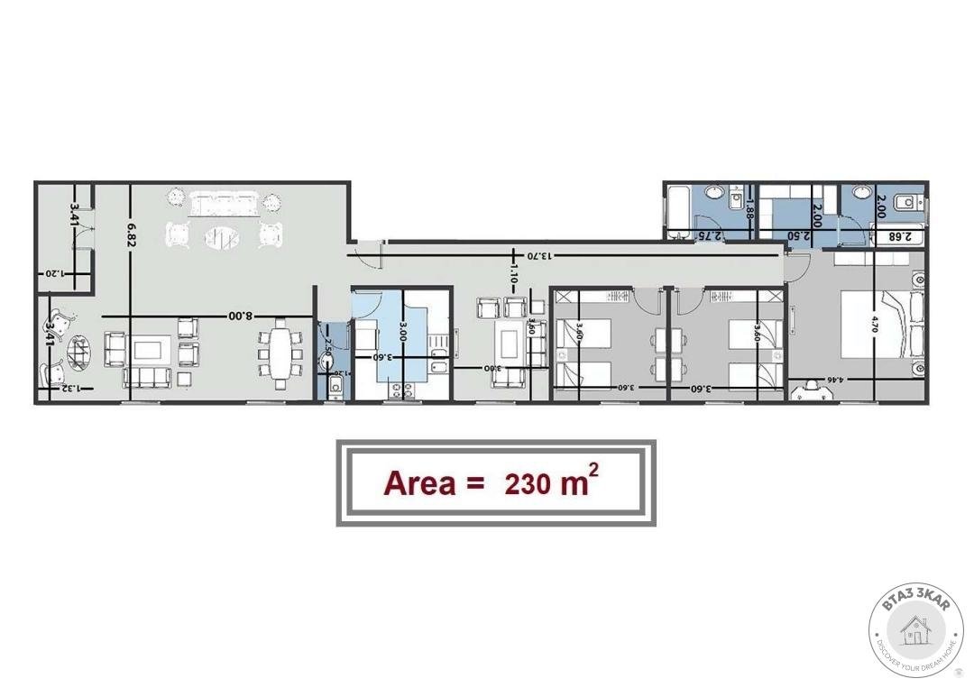 شقة 230 م دور ثاني يمين امامي في الحي الخامس