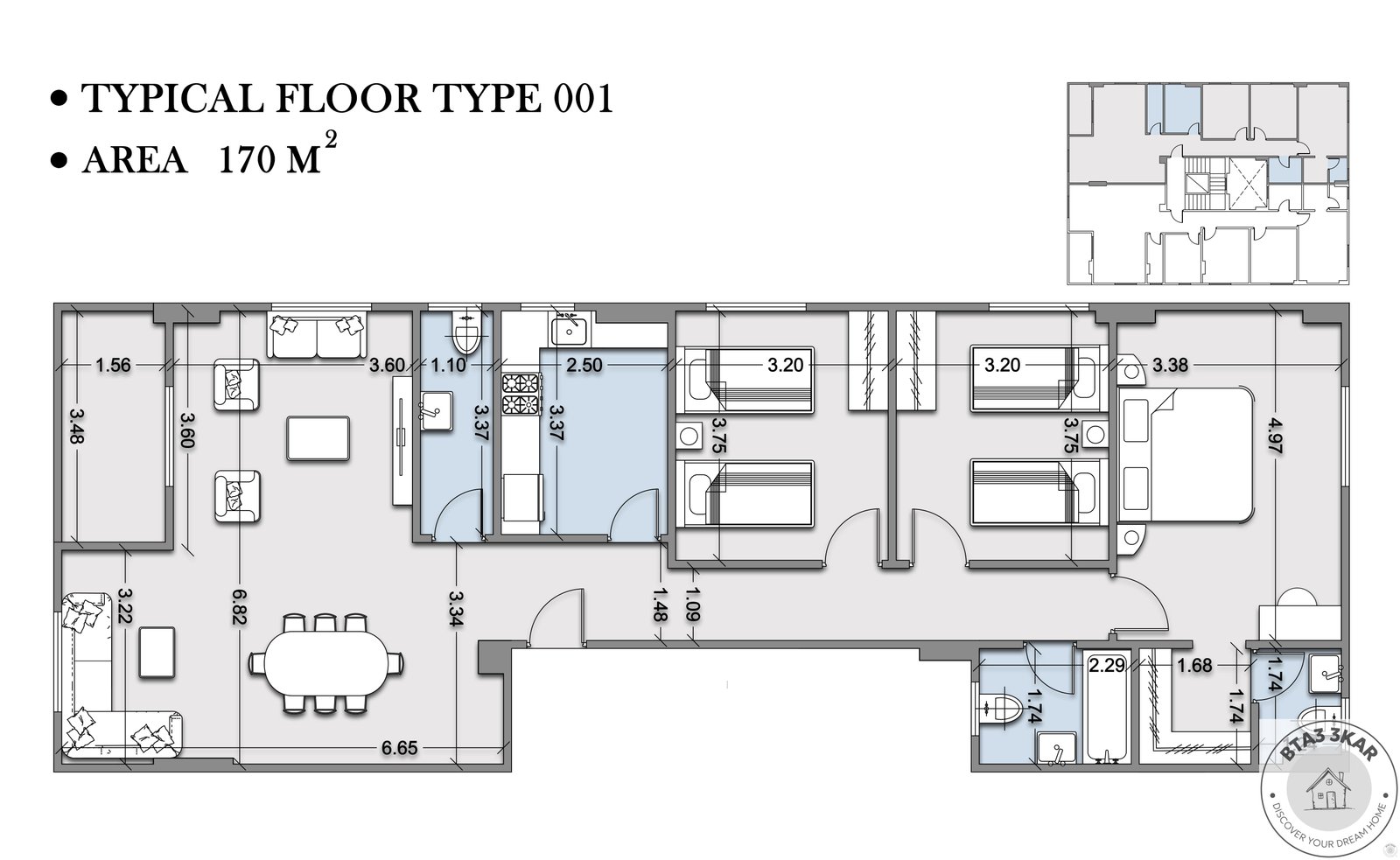 شقة دور متكرر داخله صريحه من التسعين الشمالي بالحي التكميلي 170 م