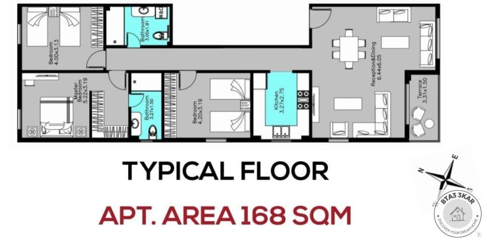شقة 168م  دور متكرر أمامي