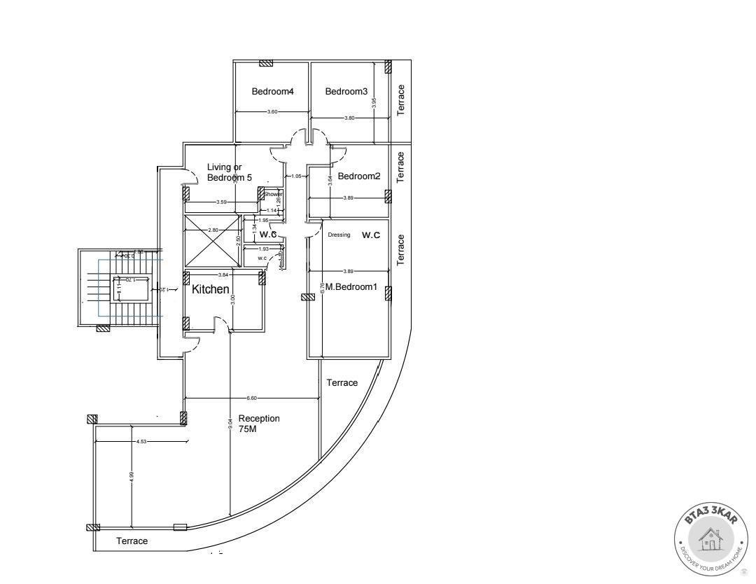 شقة دور متكرر 270 م  واجهة بانوراما على أجمل وأرقى حديقة بالياسمين