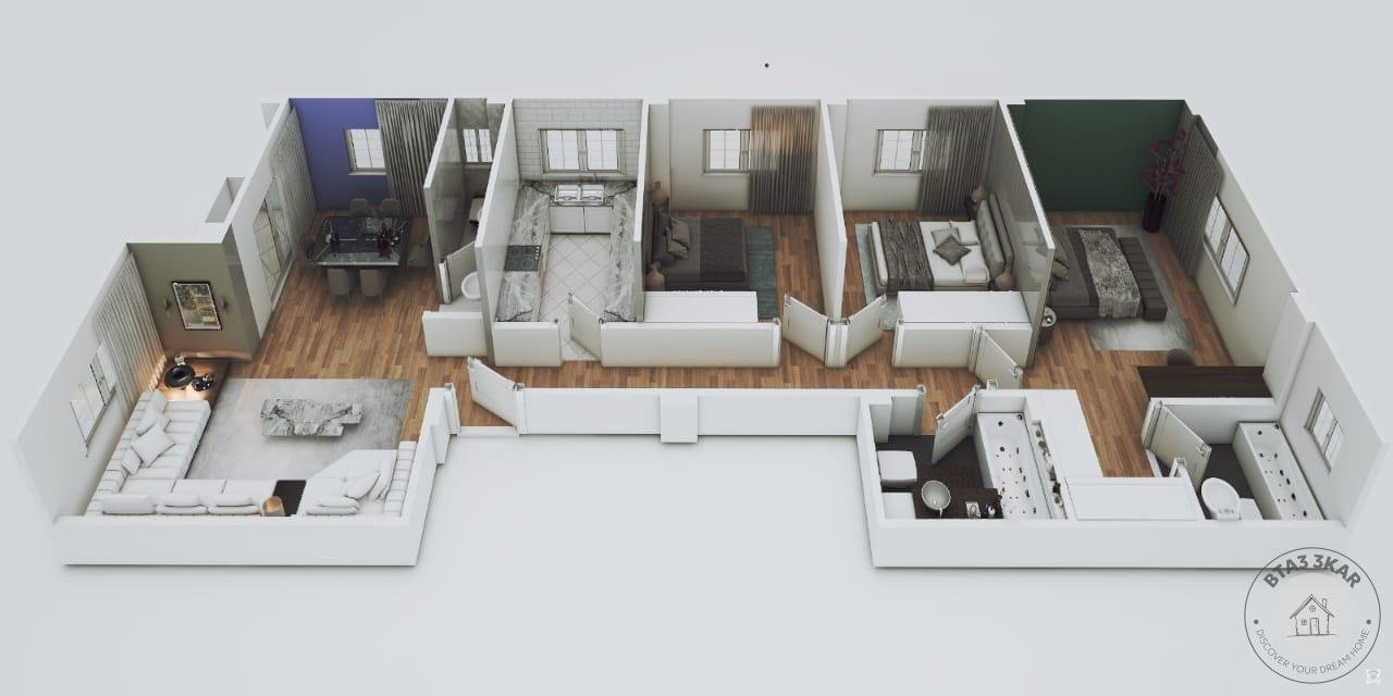 شقة دور متكرر بالنورث هاوس دقائق للتسعين الشمالى و دقائق لشارع النوادي