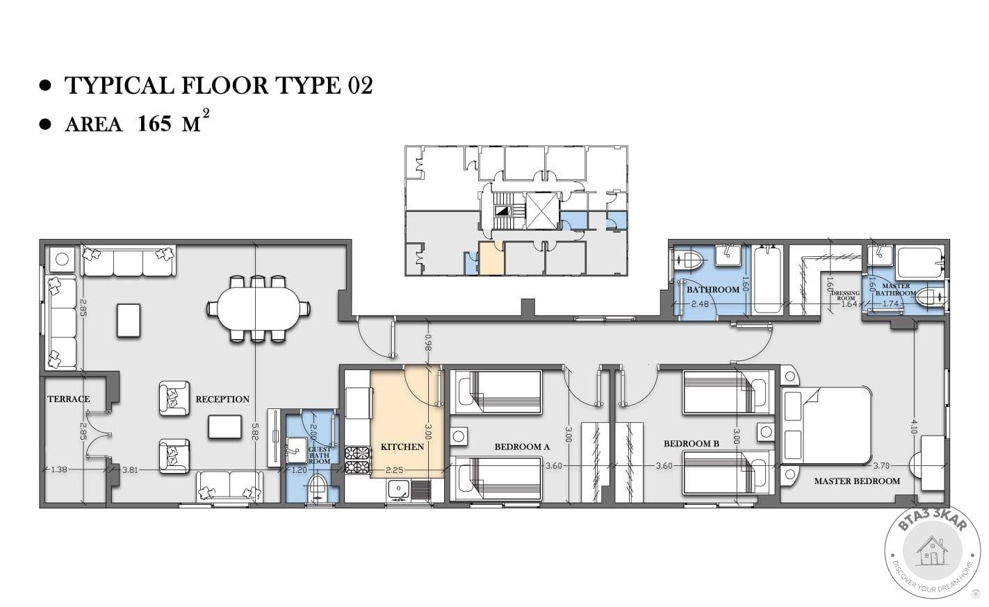 شقة بالنورث هاوس واجهة بحري بالكامل و دخلة صريحة من طريق السويس