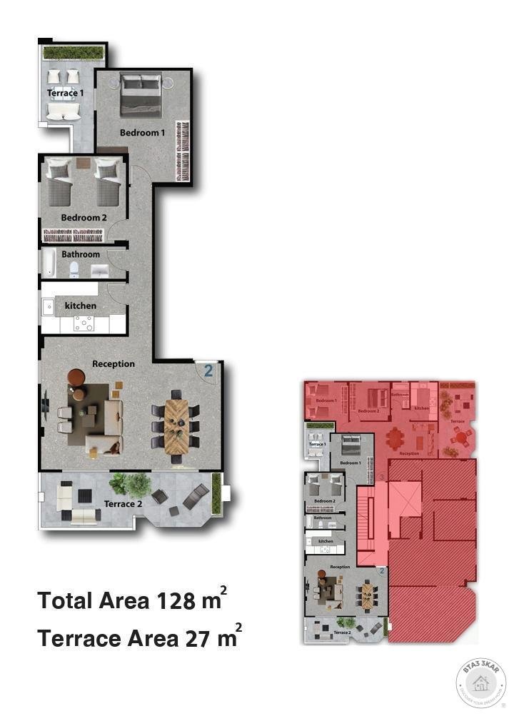 شقة 155 م روف مميزة للبيع – البنفسج عمارات بتسهيلات في السداد