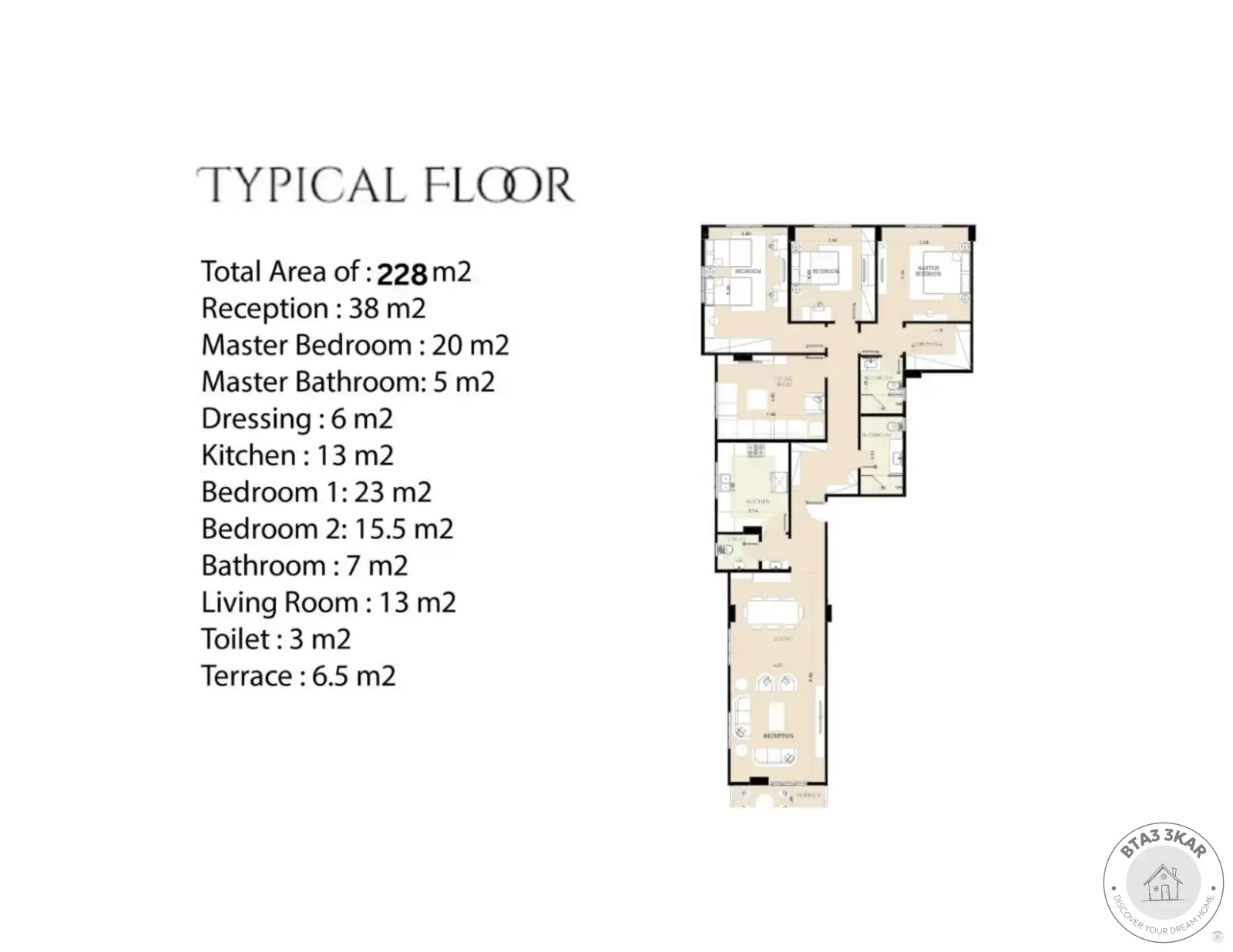 3-Bedroom Apartment for Sale, 228 m² – El Lotus, New Cairo