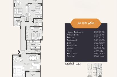 3-Bedroom Apartment for Sale, 180 m² – Beit El Watan, New Cairo